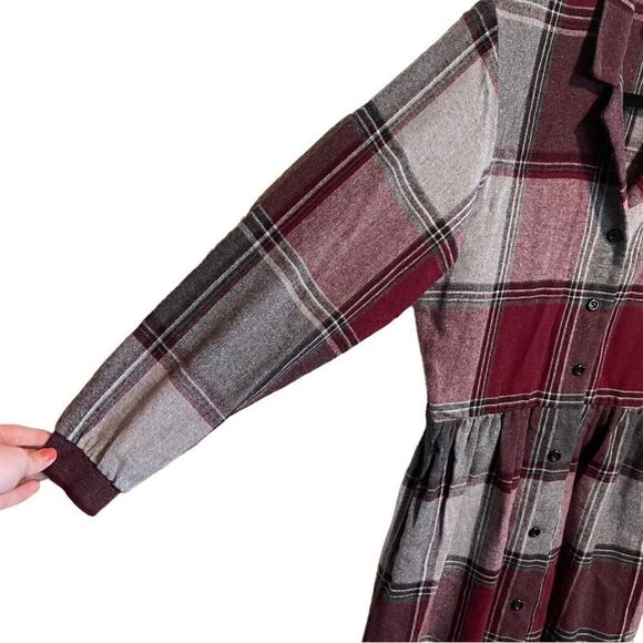 Murray Meisner- Rare Vintage Plaid Wool Made USA Prairie CottageCore Dress, L - Picture 5 of 12